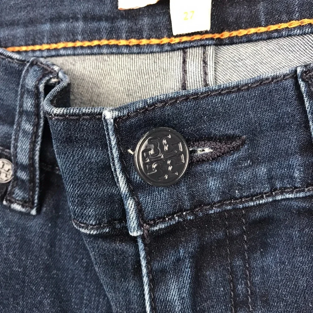 Tory Burch Legging Jeans Womens 27 (30x31) Blue Low Rise Skinny‎ Stretch Denim